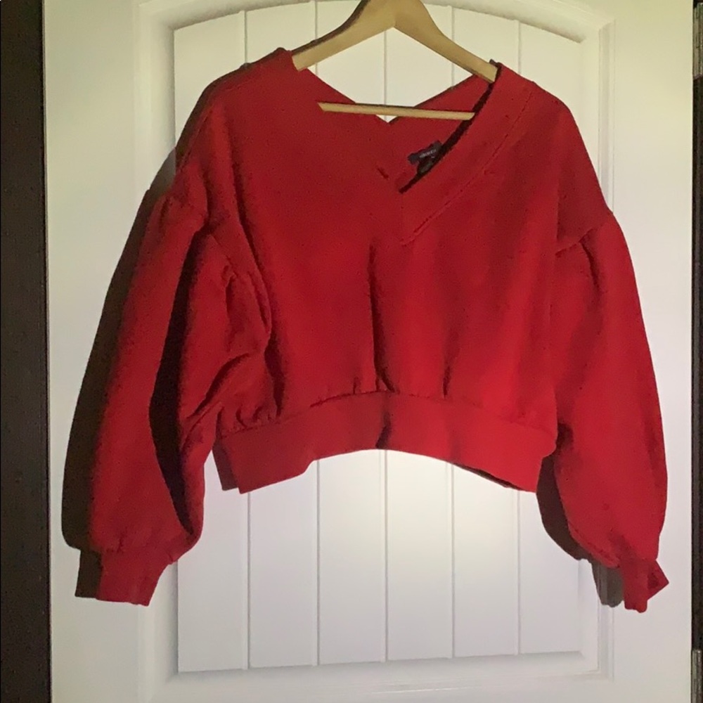 🦋 Forever 21 Red V-Neck Cropped Top 🦋